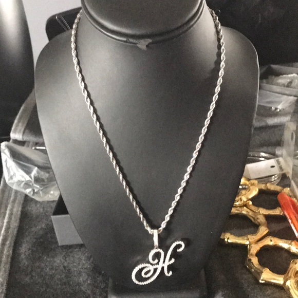 NIB Diamond 18KT gold Initial Rope Necklace Set - Picture 6 of 6
